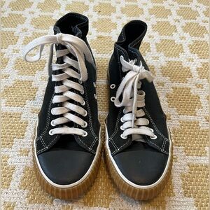 P. F. Flyers Center Hi Black/Gum White Stitching